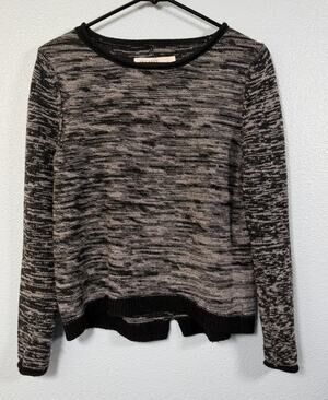 Carve Designs Women’s Small Merino Wool Blend Sweater Black Gray Space Dye